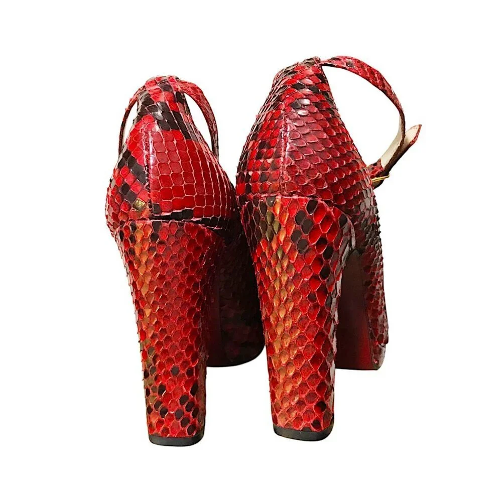 Michel Perry 1995 Snake Heels – Documented Archival Design Size 37, Never Worn